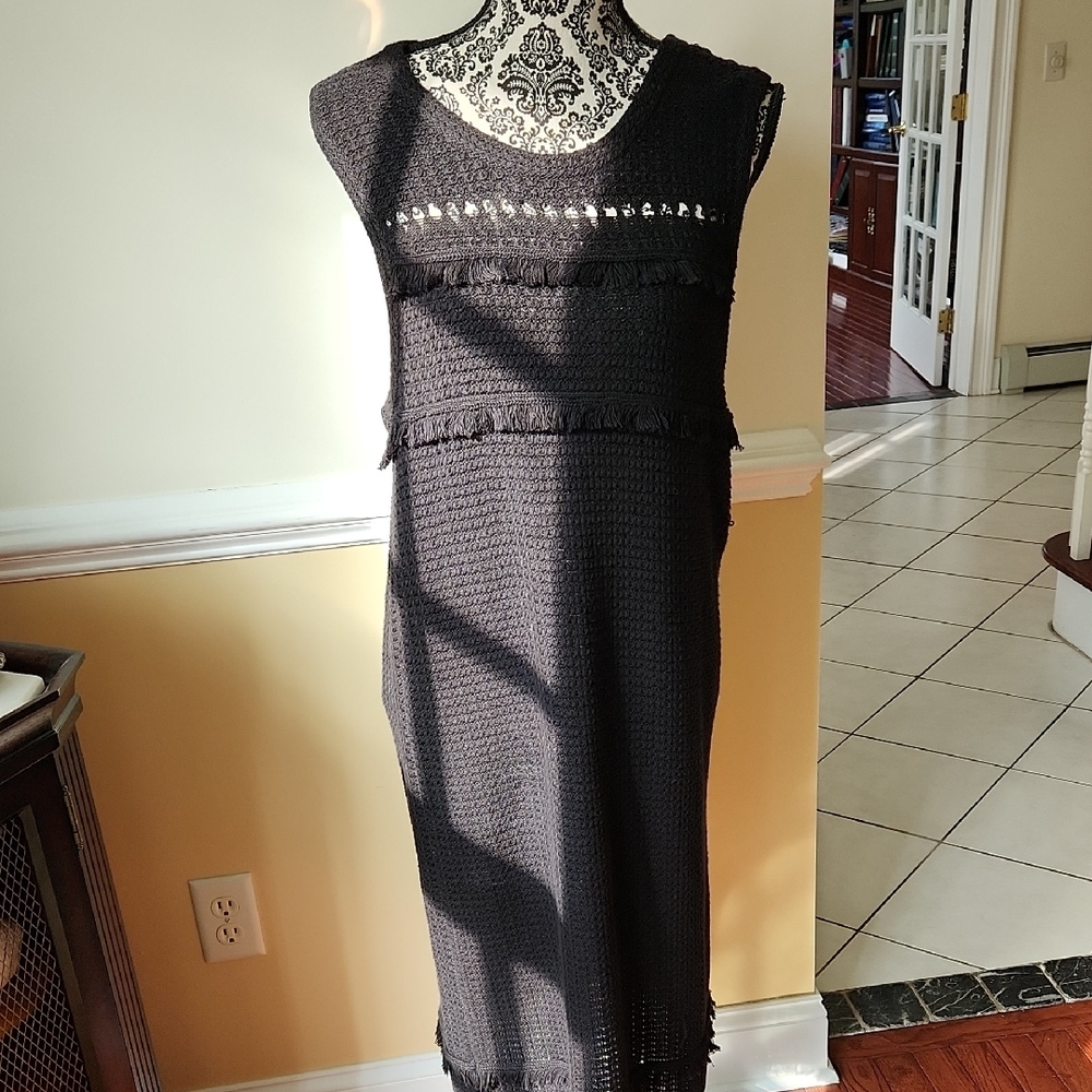J. Crew Black Sheath Midi Dress for Cocktail